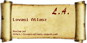 Lovasi Atlasz névjegykártya